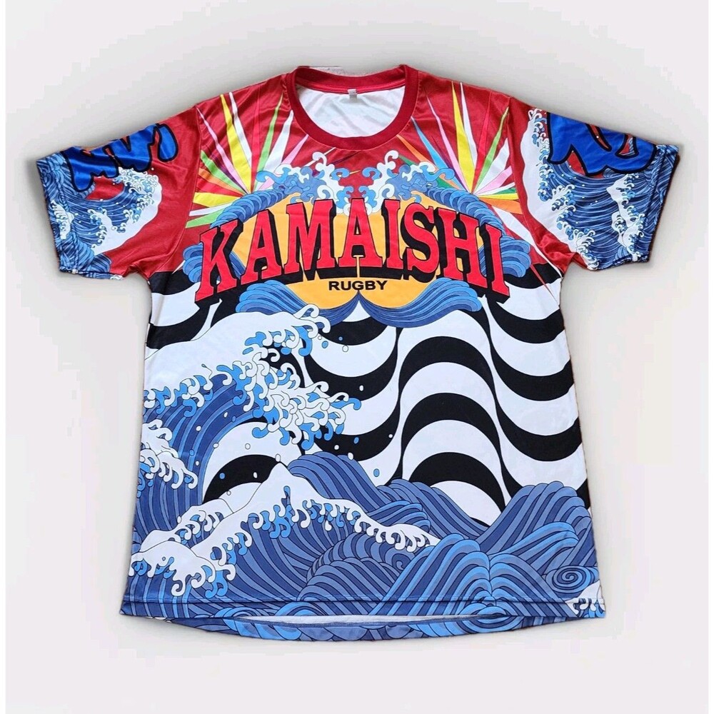 KAMAISHI Rugby Japan Fishing Flag T-shirt Jersey Size XLarge